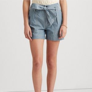 RALPH LAUREN BELTED CHAMBRAY SHORTS NWT SIZE 10